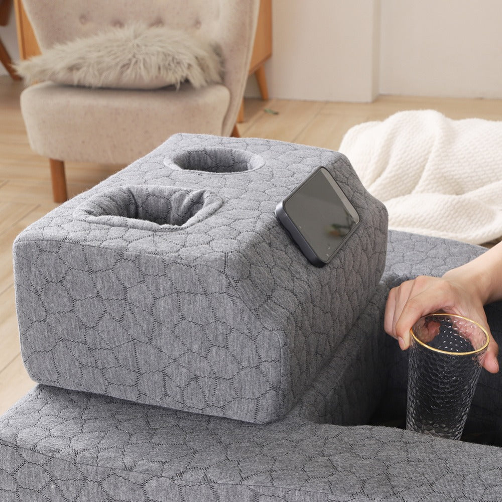 Adjustable Reading Gaming Wedge Pillow with Armrests – Multipurpose Foam Support Pillow for Bed, Sofa & Floor, Steam Deck & Switch Compatible, Gray - product image 3