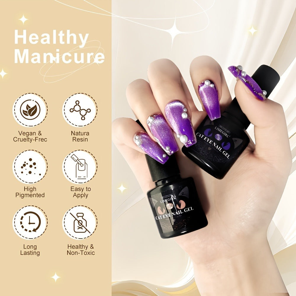 Cat Eye Gel Polish 8ml Holographic Chameleon Flash — Magnetic Sand 3D Color-Shifting Semi-Permanent UV LED Gel Varnish for Salon & Home DIY Nail Art, Gift for Women - product image 3