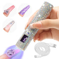 Handheld LED Nail Lamp USB Rechargeable with LCD Display Quick-Dry Gel Polish Curer - Portable Nail Dryer for Fingers & Toes Home Salon Manicure Pedicure, Silvery Diamond Design fo - product image 8