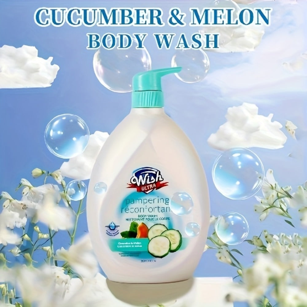 Vitamin E Body Wash for Women & Men Deep Cleansing Blackhead Removal Dead Skin Exfoliating Long-Lasting Fragrance Shower Gel Multiple Scents Cucumber Melon Peach Coconut Shea Butte - product image 2