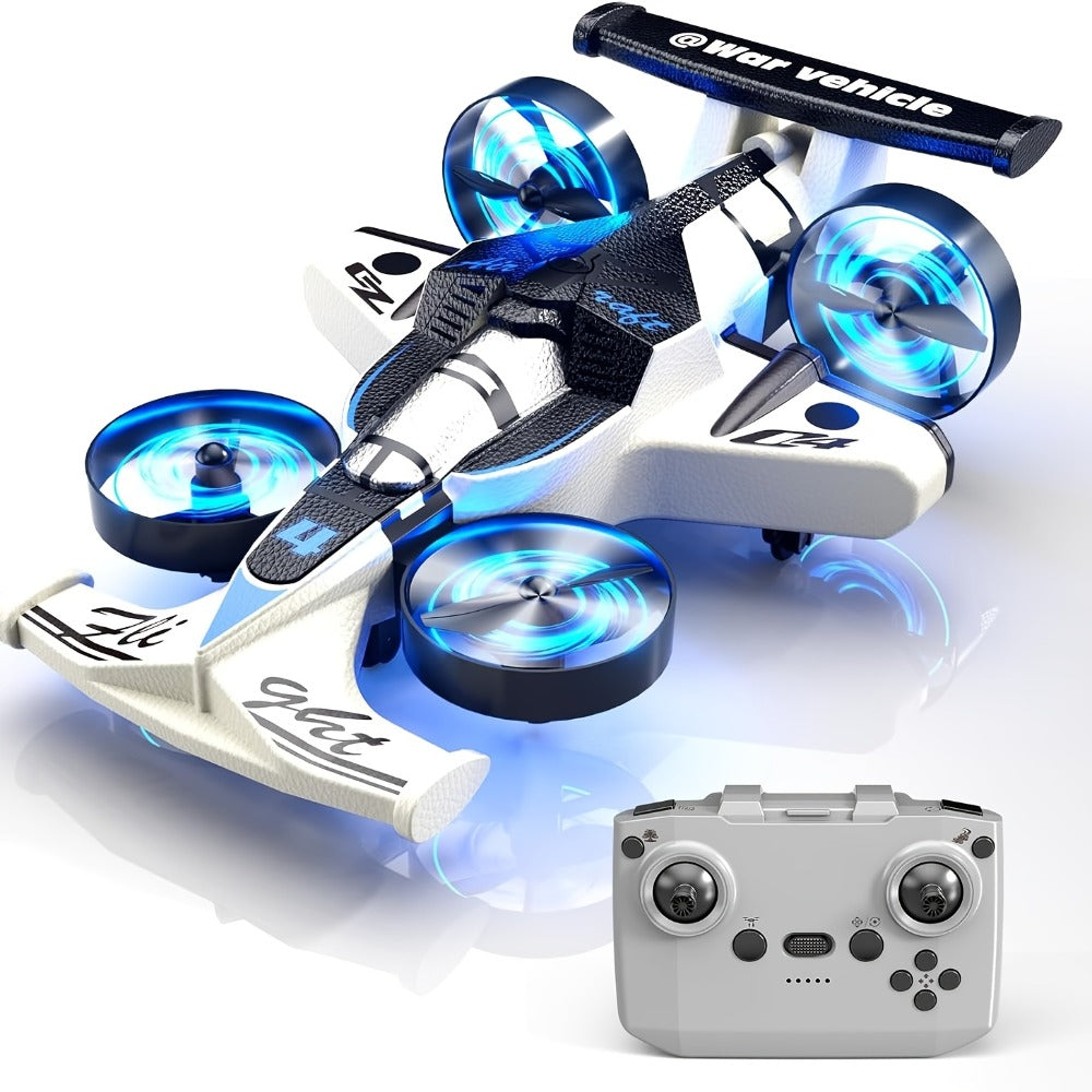 2-in-1 Remote Control Racing Car & Quadcopter One-Key Takeoff 360° Aerial Flips Stable Hover Durable Foam Body Indoor Outdoor Gift for Boys Girls Age 6+ Red - product image 5