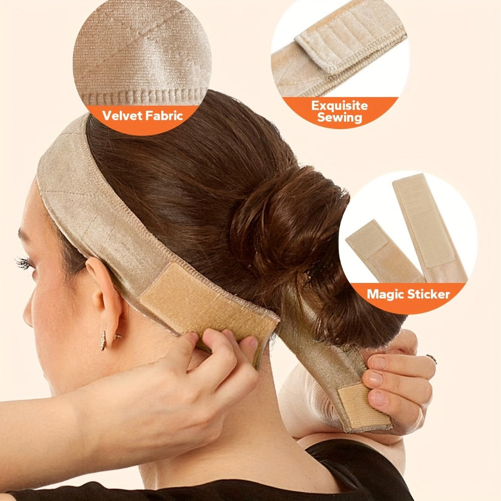 Velvet Wig Caps 3 Pack Women Adjustable Non-Slip Breathable Comfortable – Fits Lace Front Full Wigs Wig Stands Mannequin | Beige Black Brown Coffee | Daily Wear Wig Accessory Gift - product image 8