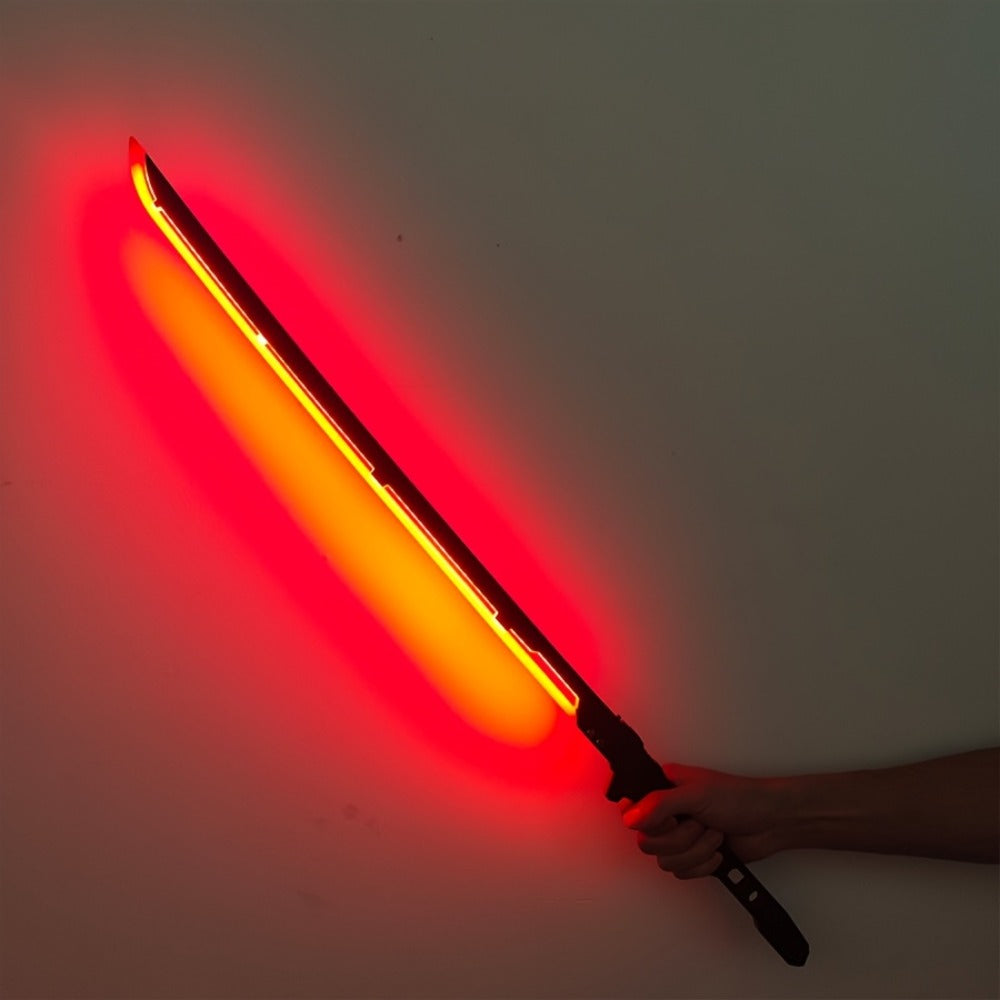1:1 Scale Sci-Fi Glowing Sword for Cosplay Halloween Masquerade Party Display Collectible Blunt Safe Red Orange Green – LED Cyberpunk Katana Prop 80cm Acrylic - product image 16