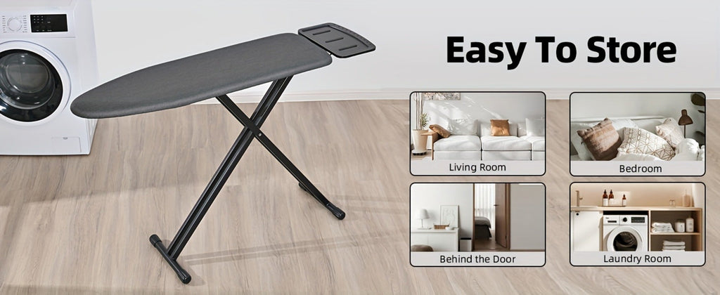 Full Size Ironing Board 43x13 In with Iron Rest, Adjustable Height & Thick Heat-Resistant Padded Cover, Sturdy Anti-Skid Metal Legs, Lightweight Freestanding Iron Board for Home La - product image 8