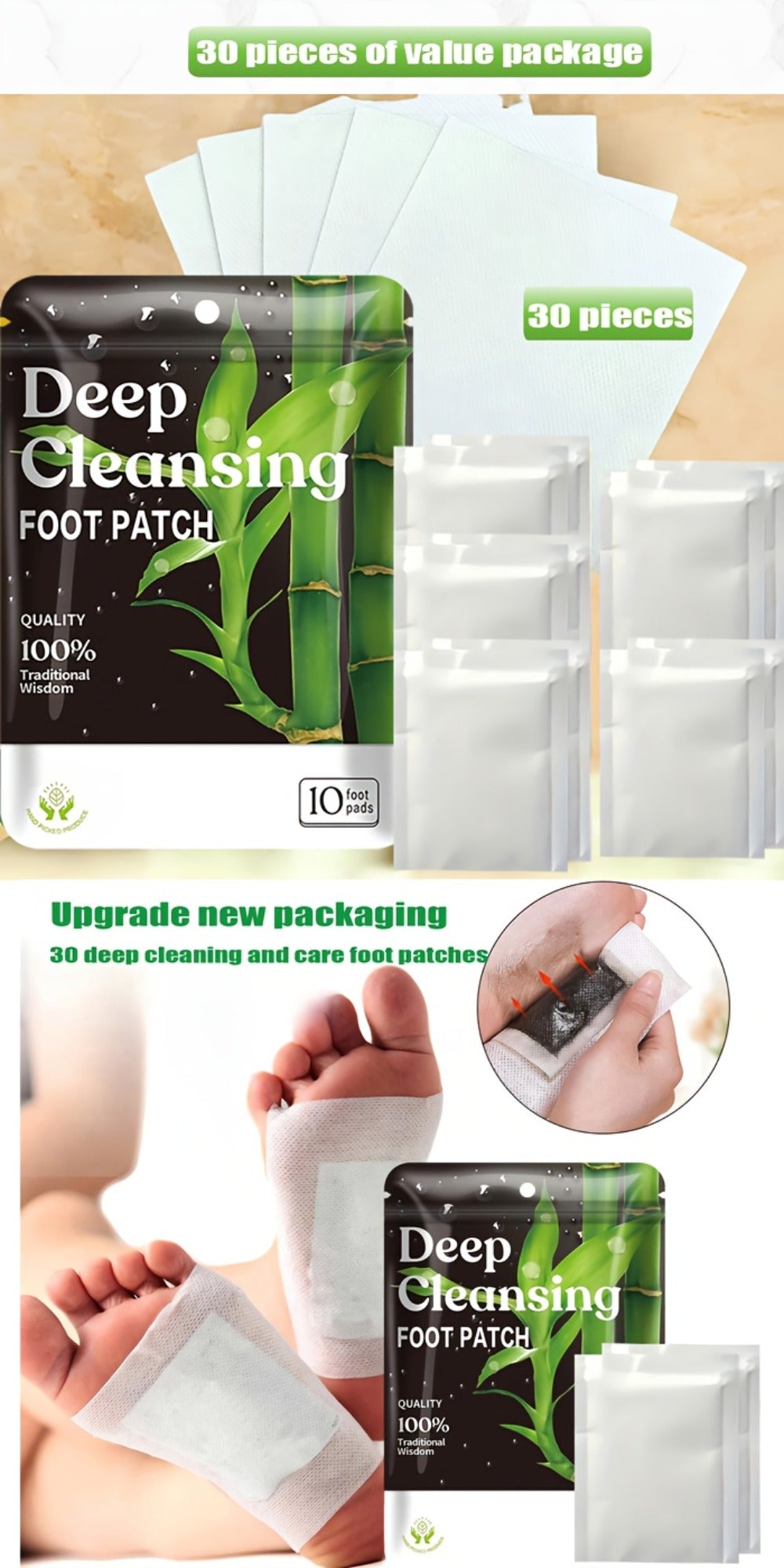 Detox Foot Patches with Bamboo Vinegar Ginger & Lavender — Natural Plant Formula Deep Cleansing Overnight Foot Pads, Moisturizing Soothing Foot Care for Tired Aching Feet, Home Spa - product image 21