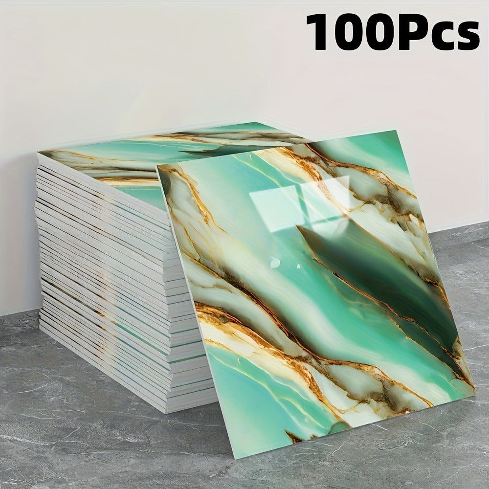 Peel and Stick Wall Tile Stickers Marble Pattern Self-Adhesive Waterproof Glossy Wallpaper 50/100Pcs for Kitchen Bathroom Living Room Home Decor - product image 15