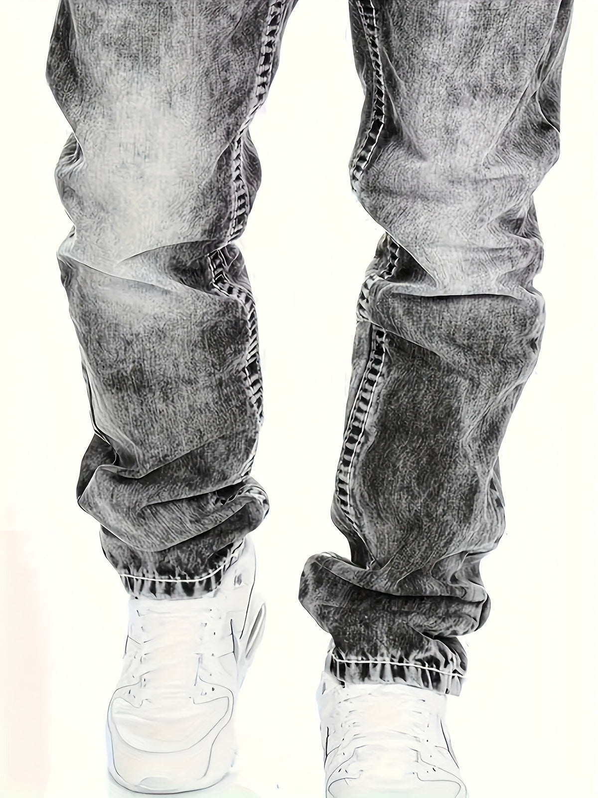 American Snowflake Washed Men's Jeans, Fashionable and Versatile Straight Pants, Elastic Jeans Suitable for All Seasons Pantalones Para Hombres Mens Clothes - product image 18