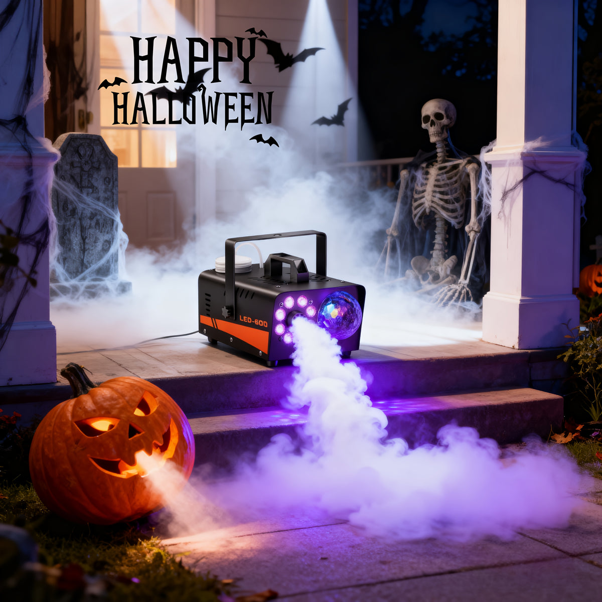 Smoke Machine, Fog Machine with Disco Ball Lights, 600W and 3000CFM with 13 Colorful LED Lights Effect, Wireless Remote Control, Suitable for Parties - product image 2