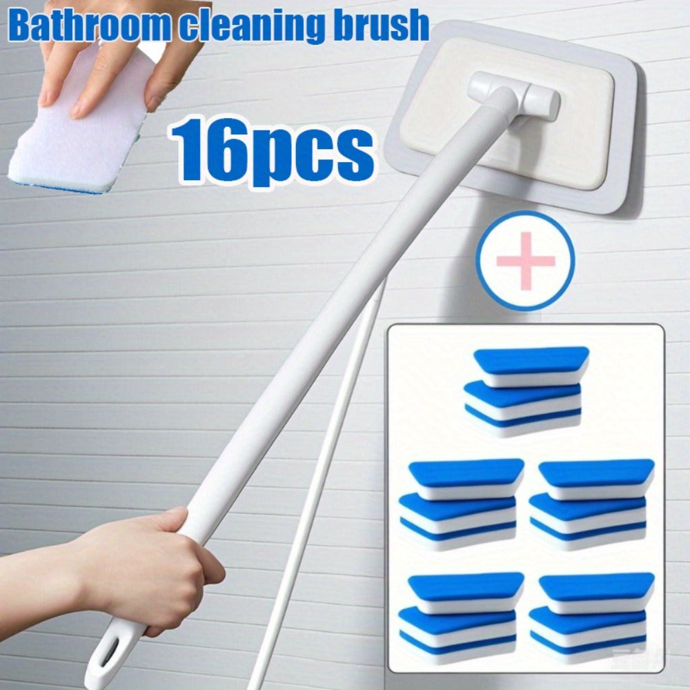 Cleaning Brush Set 16pcs All-Purpose Deep Clean System | 2-in-1 Bath Scrubber & Window Squeegee with 22" Extendable Handle | 90° Rotating Head Bathtub Brush Kit for Indoor & Outdoo - product image 12