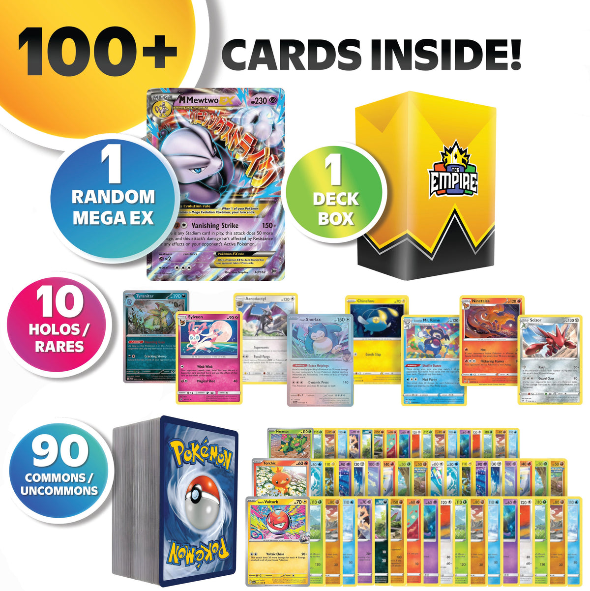 Mega EX Bundle 100+ Cards – 1 Guaranteed Mega EX + 10 Holos & Rares – Authentic TCG Gift for Kids Teens & Collectors – TCG Empire Storage Box - product image 5