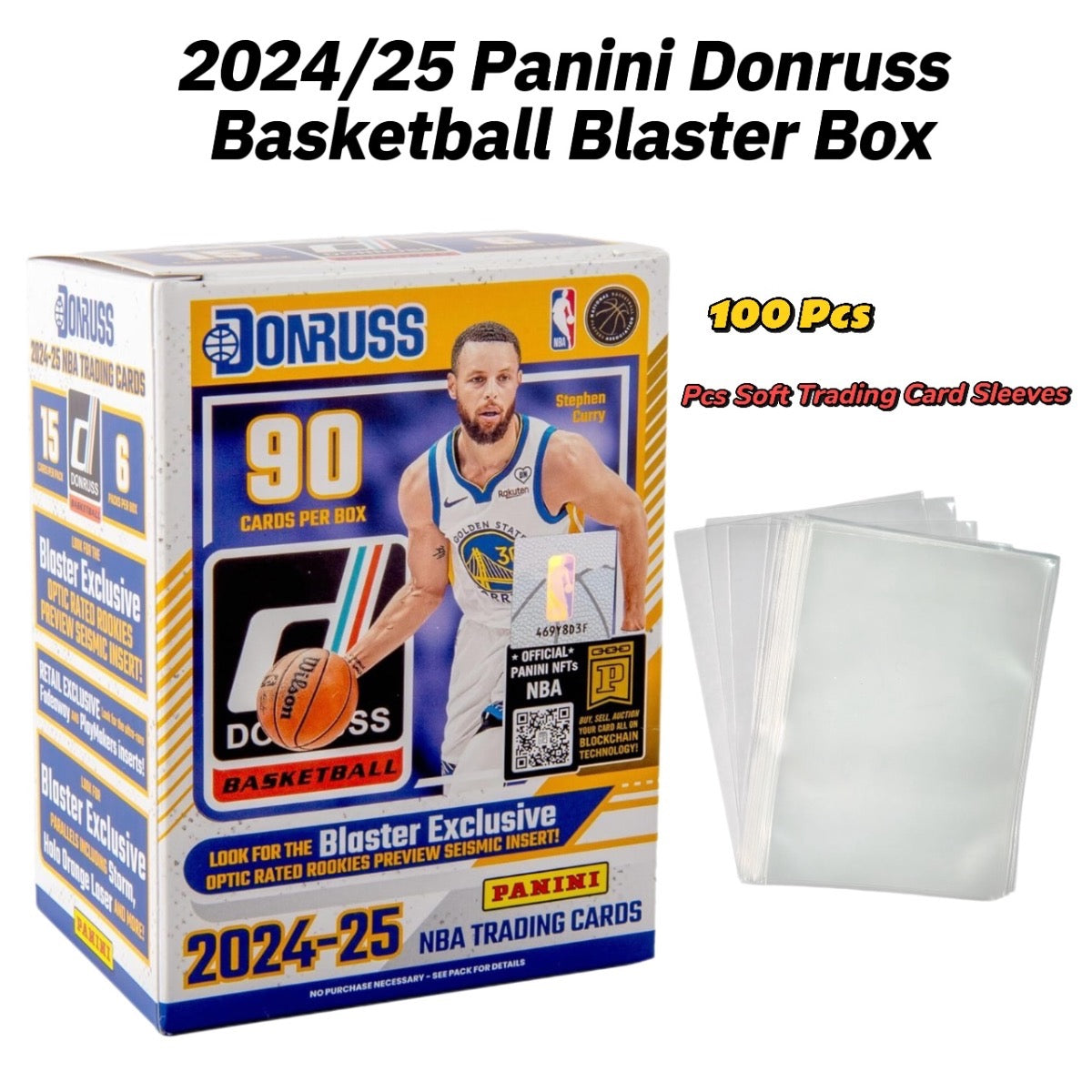 Factory Sealed 6 Packs 90 Cards, Holo Laser Rookies & Inserts, Collector Gift for NBA Fans + 25ct Toploaders – NBA Blaster Box 2024-25 Panini Donruss Basketball