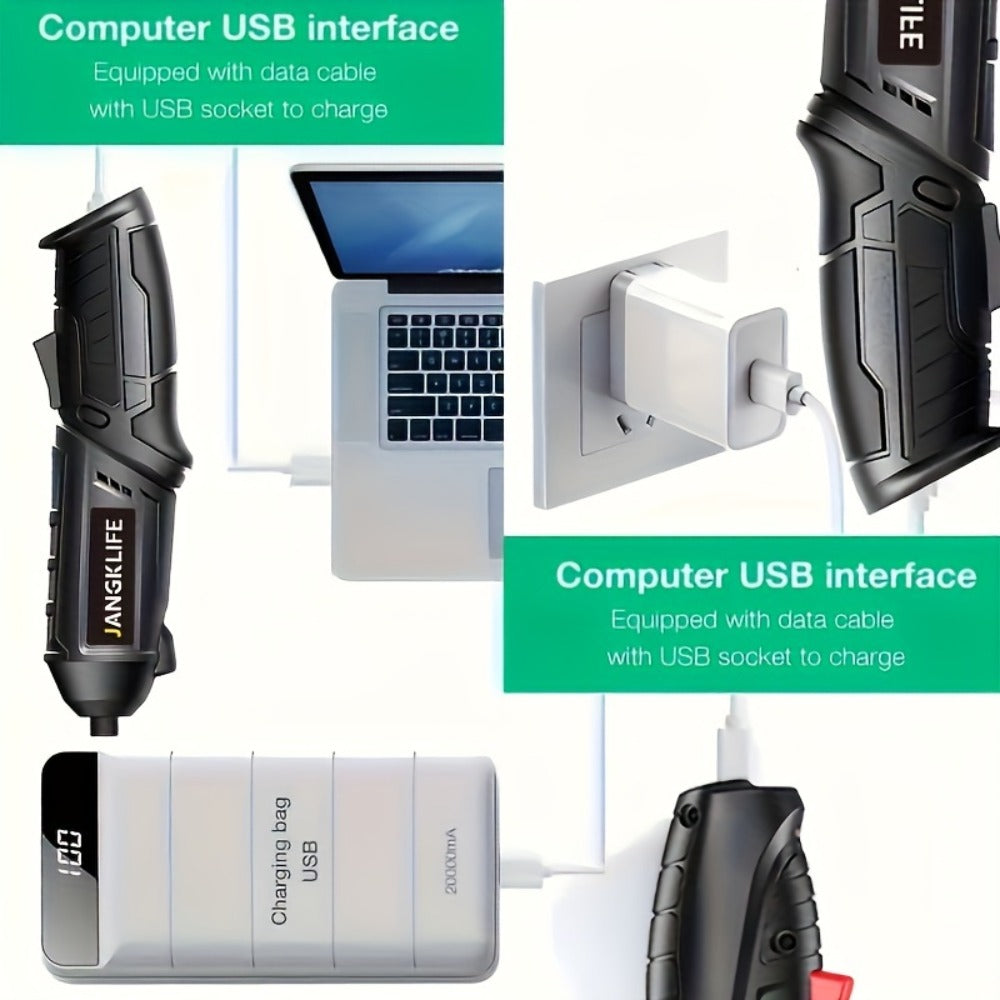 Electric Screwdriver Set 16pcs, 90° Rotatable Foldable Cordless Screwdriver Kit with 1200mAh Rechargeable Battery & Bits - product image 9