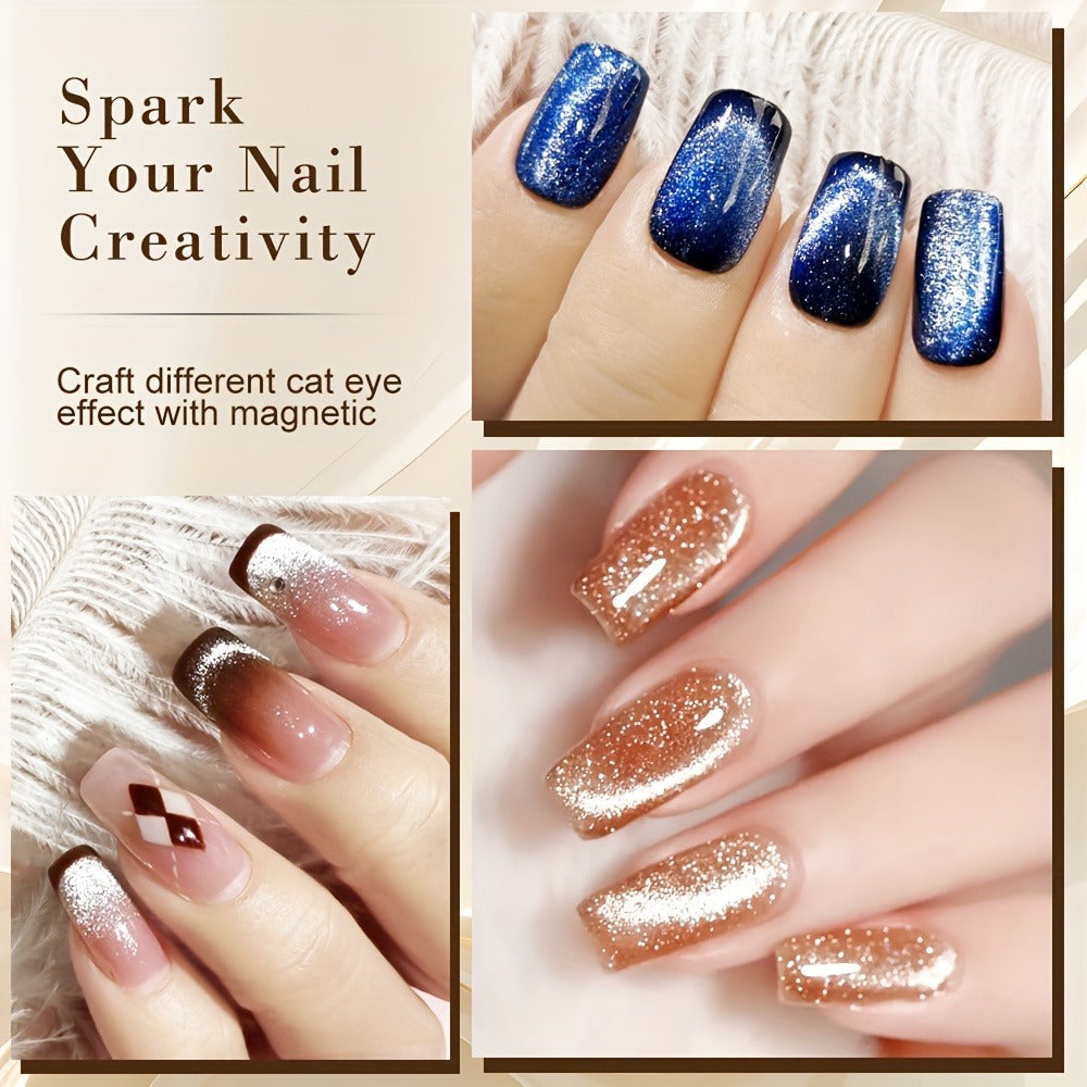 Cat Eye Gel Polish 8ml Holographic Chameleon Flash — Magnetic Sand 3D Color-Shifting Semi-Permanent UV LED Gel Varnish for Salon & Home DIY Nail Art, Gift for Women - product image 8