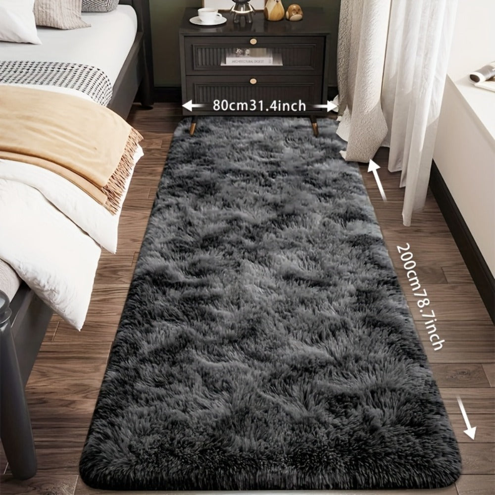 Tie-Dye Plush Fluffy Mat Absorbent Non-Slip – Luxury Soft Bathroom Rug for Living Room & Bedroom, Modern Home Decor Floor Mat, 31.5x78.7 in – Light Grey, Dark Gray, Light Pink, Bla - product image 2