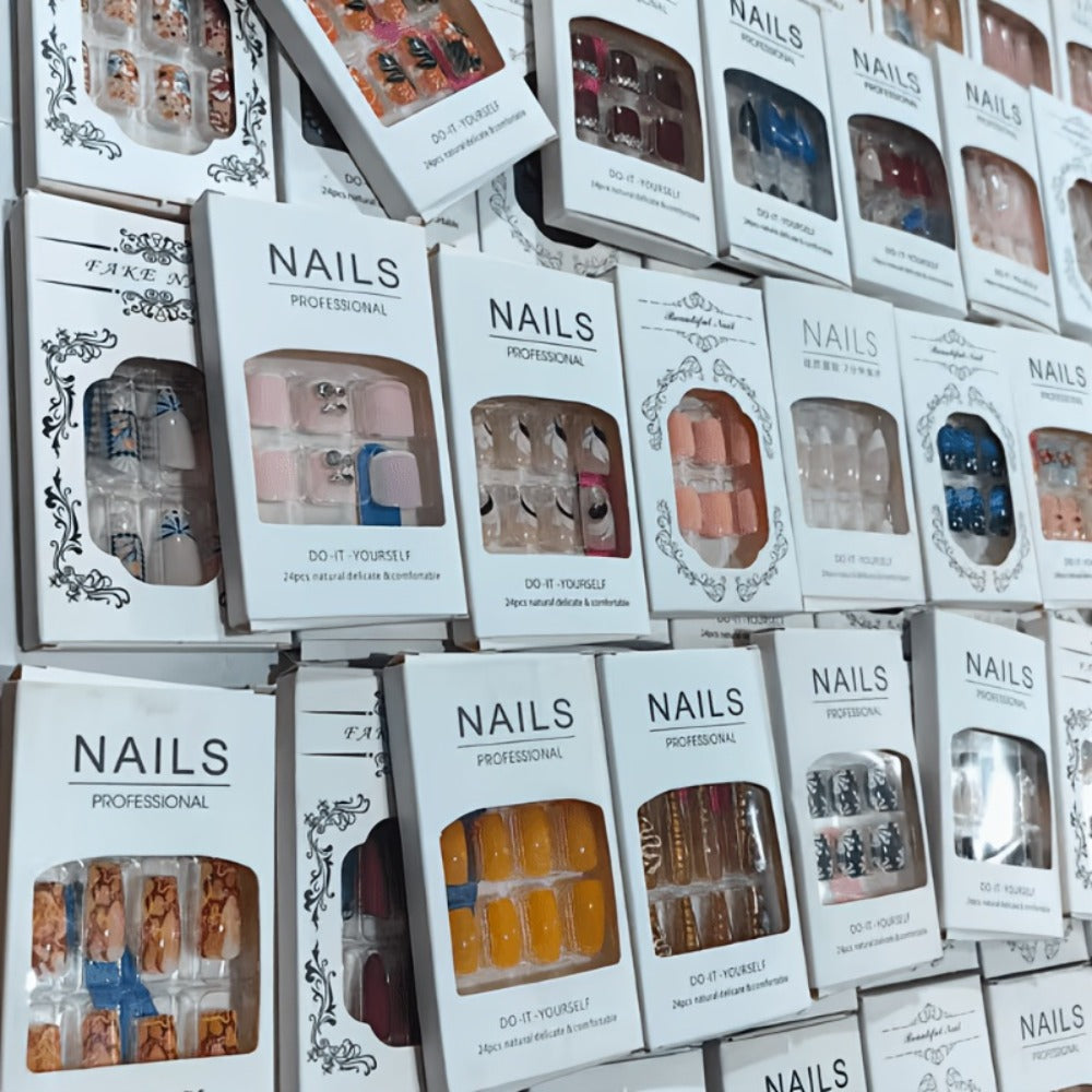 Press On Nails 576 Pieces Bulk Variety Pack – Reusable Full Cover Glossy False Nails Multi Style Set for Women & Girls | Easy Apply Nail Art Kit for Parties Weddings Daily Wear | F - product image 2
