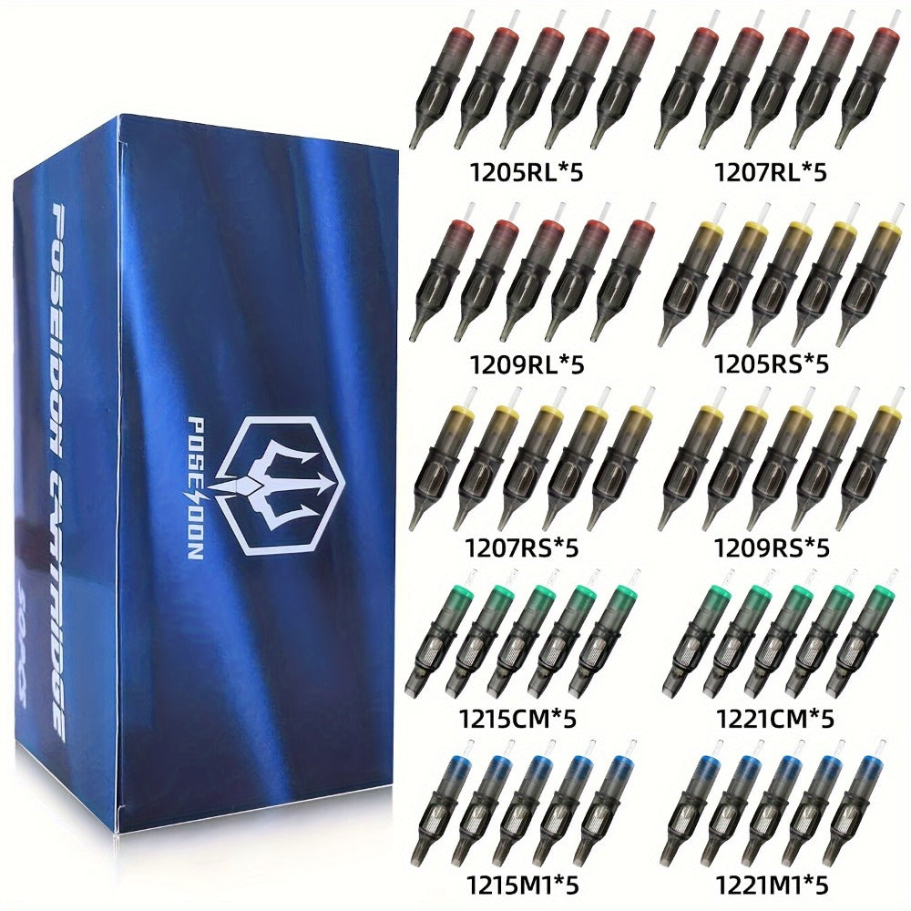 Round Liner Tattoo Needles 50pcs Assorted Mixed 3RL 5RL 7RL 9RL 11RL Long Taper Disposable Membrane Stainless Steel Cartridge for Tattoo & Permanent Makeup Artists - product image 3