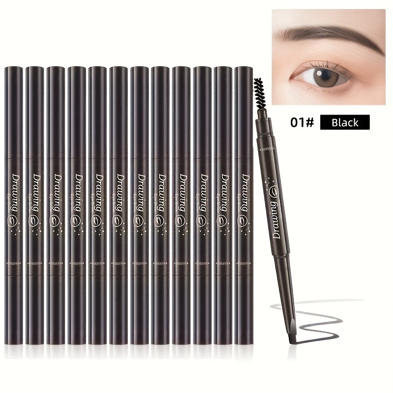 Microblading Brow Pencil 12-Pack Double-Hea1ded Automatic Waterproof Eyebrow Pencil with Spoolie Brush | Hair-Stroke Precision Tip | 4 Shades | Long-Lasting Natural Brow - product image 11