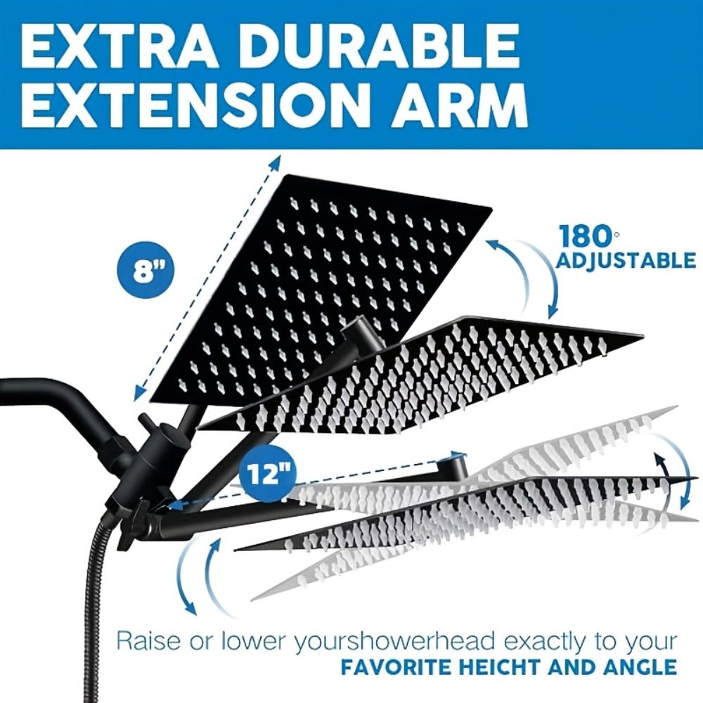 Rain Shower System with Handheld Shower Head – High Pressure Rainfall Showerhead Combo Copper Diverter Anti-Clog 8 10 12 Inch - product image 6