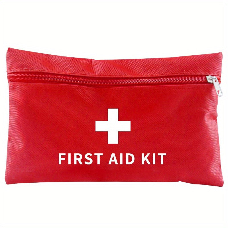 First Aid Bag 16-Pack | Empty Water-Resistant Nylon Pouch with Full-Open Zipper & Cross Symbol, Lightweight Travel-friendly Medical Bag for Home, Car, Office - product image
