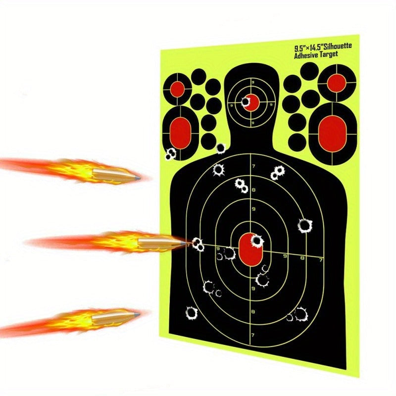 Splatter Shooting Targets Human Silhouette 20 Pack | High-Visibility Shot Placement Feedback | Reactive Glow Fluorescent Paper Range Targets for Pistol, Rifle - product image 12