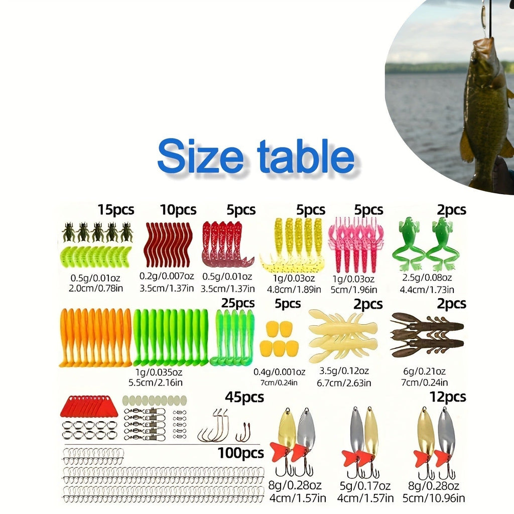 Mixed Plastic & Metal Baits, Hooks, Swivels & Jig Hooks (361 pcs) – Fishing Lures Kit with Tackle Box - product image 12