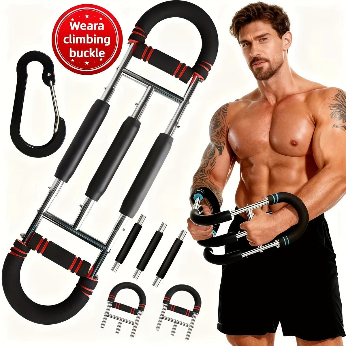 Adjustable Arm & Tricep Trainer – Spring Chest Expander Bar - product image 14