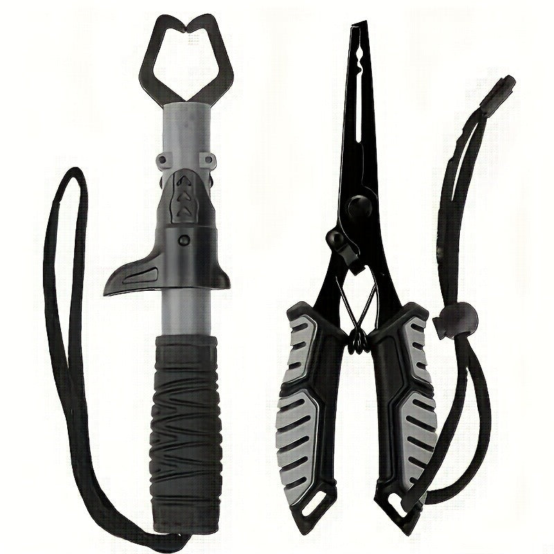 Fishing Pliers Fish Gripper Combo Set 2pcs Stainless Steel Hook Remover Line Cutter with TPR Non-Slip Handle Spring-Loaded Lock for Freshwater Saltwater Bass - product image 10