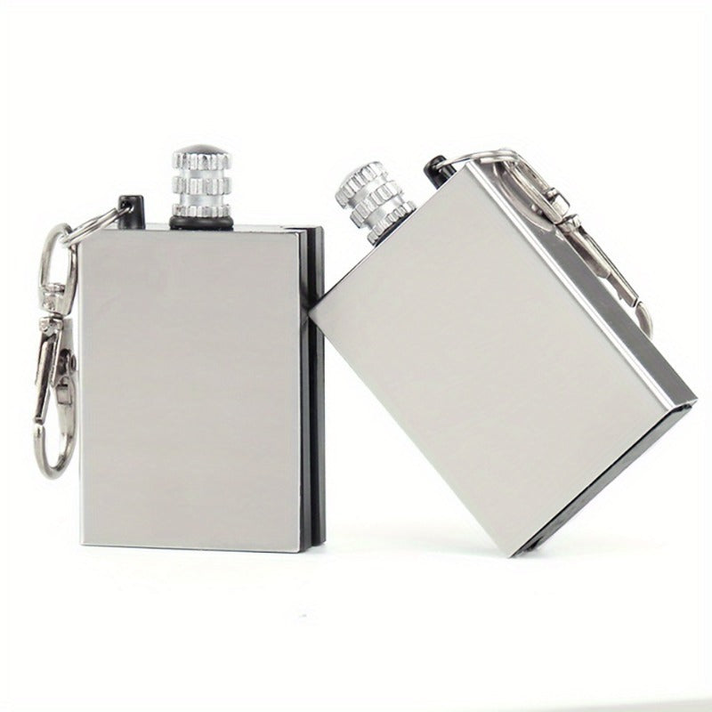 Permanent Flint Tinder Key Pendant, Stainless Steel Emergency Survival Lighter for Camping, Hiking & Outdoor Survival Gear – Waterproof Metal Match Fire Starter 10-Pack