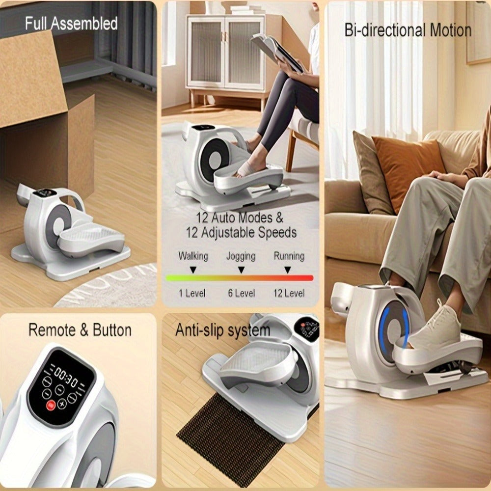 Under Desk Elliptical Machine | 12-Speed Electric Seated Leg Exerciser, Quiet & Carry-along Foot Pedal Trainer with Remote, for Seniors & Home Office Workouts - product image 11