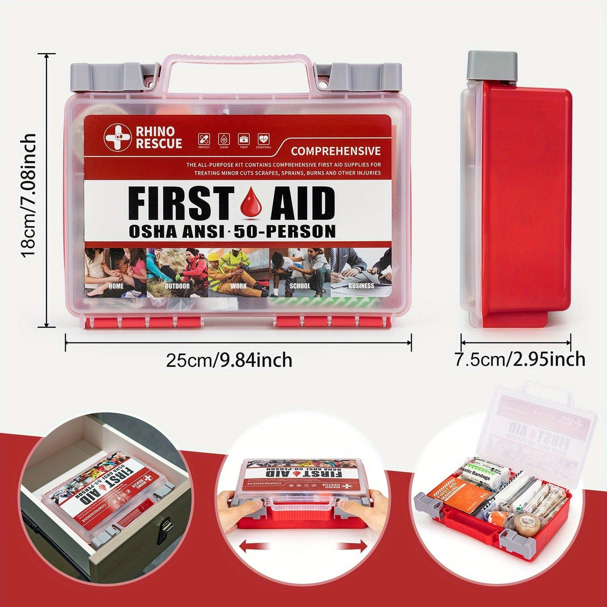 266 Piece First Aid Kit All-Purpose | Home, Office, Car, Travel & Camping Emergency Supplies, FSA HSA Eligible, Comprehensive Trauma Kit for School, Outdoor - product image 11