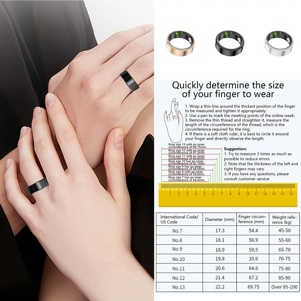 IP68 Waterproof Health Monitor – Smart Ring Fitness Tracker - product image 15