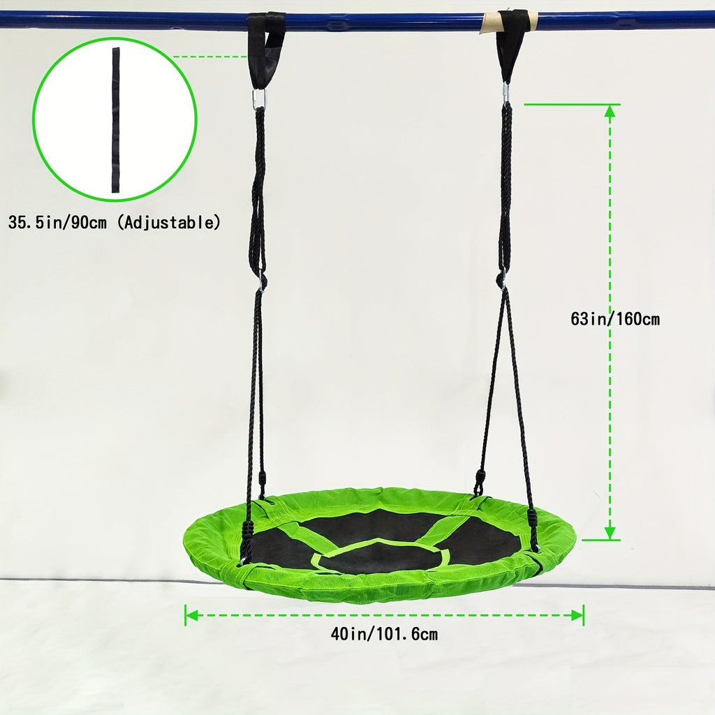 Kids Disc Swing 40 Inch | Anti-Slip Tree Swing with Adjustable Straps Powder Coated Frame Indoor Outdoor Play