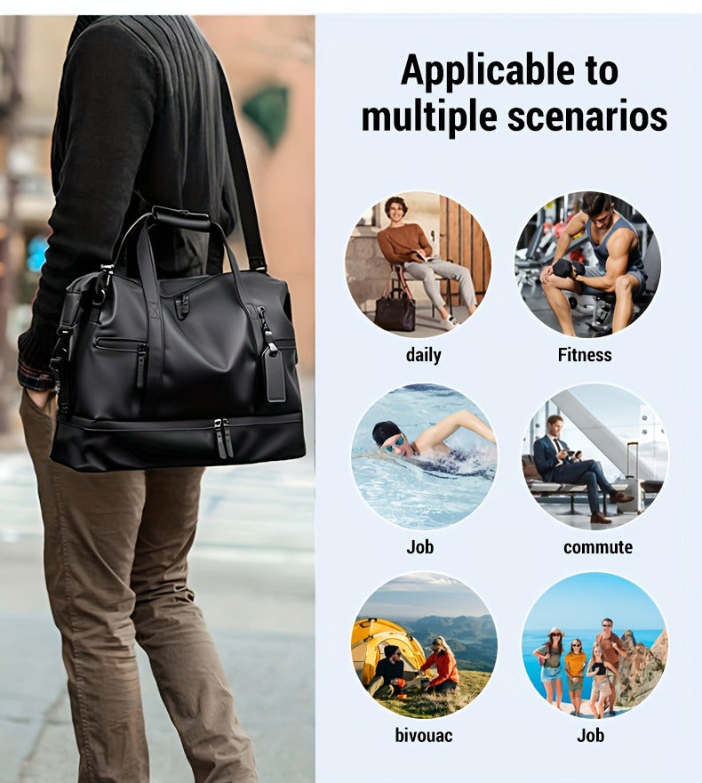Lightweight Weekender Travel Bag for Workout, Daily Use, Carry-On & Overnight Trips, Available in Black, Blue & Gray – Gym Duffel Bag PU Collapsible Sports - product image 16
