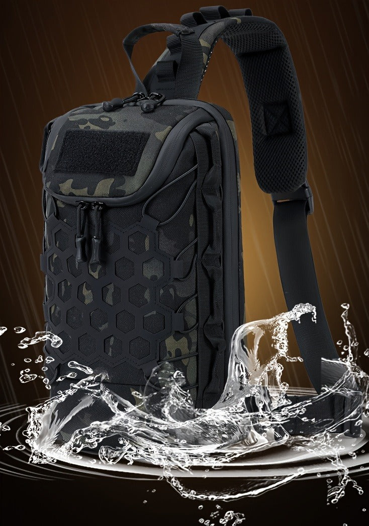 Large Capacity Tactical Chest Pack, Waterproof Nylon EDC Crossbody Bag for Hiking, Cycling, Fishing & Camping, Multi-Compartment, Adjustable Strap | MOLLE - product image 13