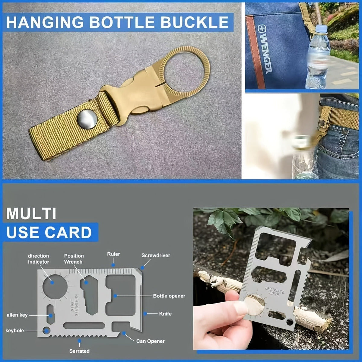 Outdoor Survival Kit 12-115 Piece – Unique Outdoor Gift Idea – Emergency Gear Set for Camping, Hiking & Survival, Multi-Tool Equipment for Men, Dad, Husband