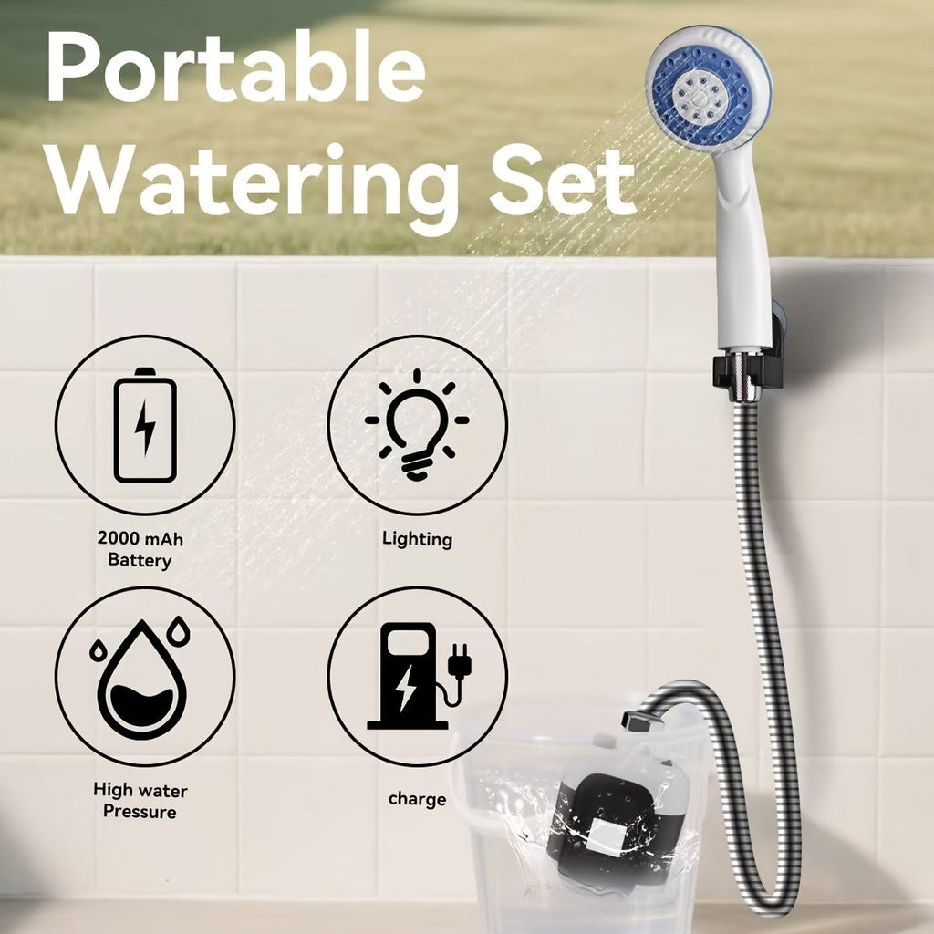 Portable Outdoor Shower with Light 2-in-1 – Camping, Hiking, Pet Bathing & Car Cleaning Shower Pump – 2000mAh Rechargeable, Power Display, Spray Nozzle, Hose - product image 15
