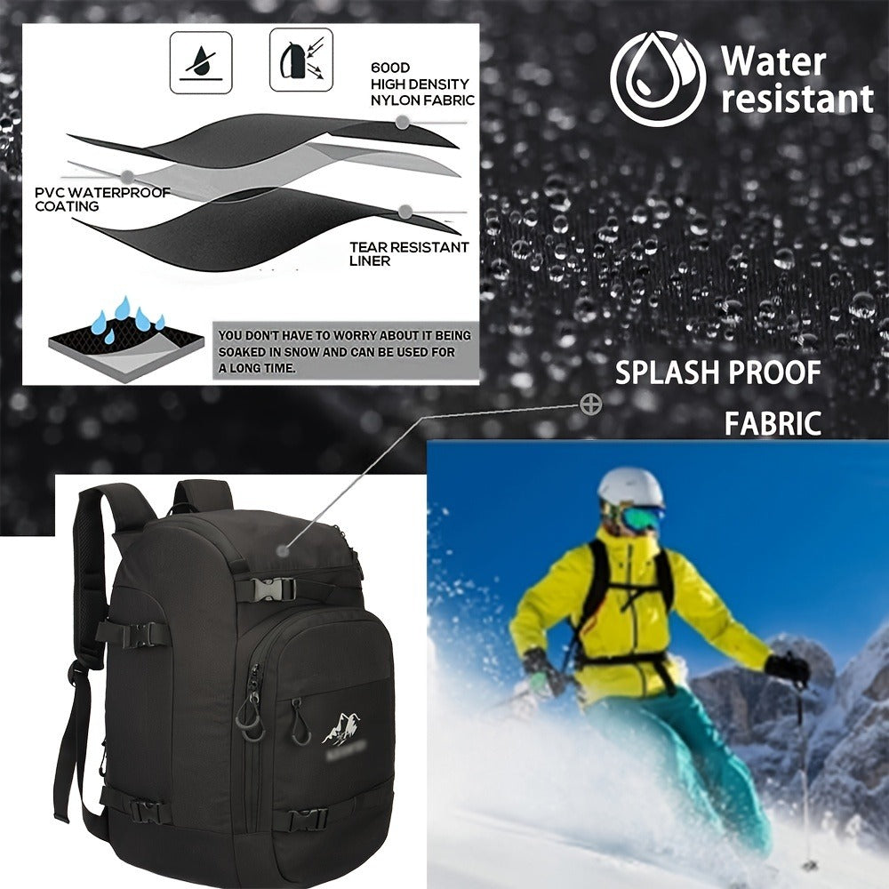 Ski Boot Bag Snowboard Backpack 40-50L Large Capacity Snow Gear Bag for Skiing Helmet Goggles Gloves Snowboard Accessories Winter Sports Equipment Bag Black - product image 12