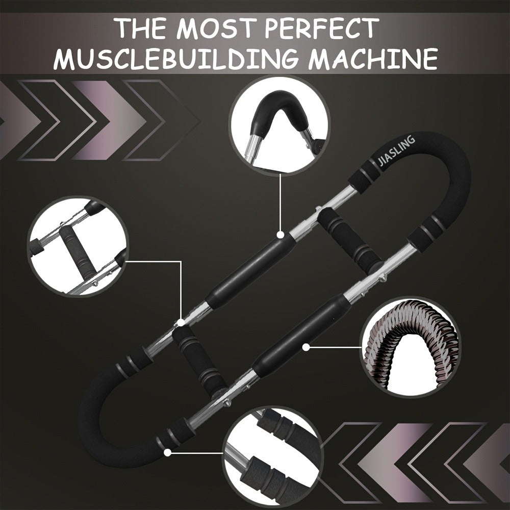 Arm Strength Trainer U-Shaped Spring Resistance Bar – Carry-along Home Gym Chest Expander & Forearm Strengthener with 2-Level Adjustable Resistance Bands - product image 15