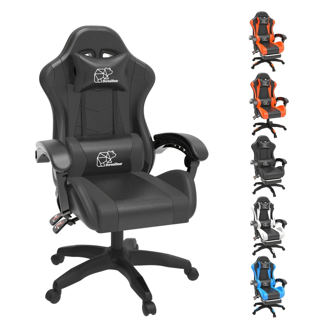 Ergonomic Reclining Computer Chair 360° Swivel Adjustable Height – Gaming Chair with Footrest & Lumbar Support