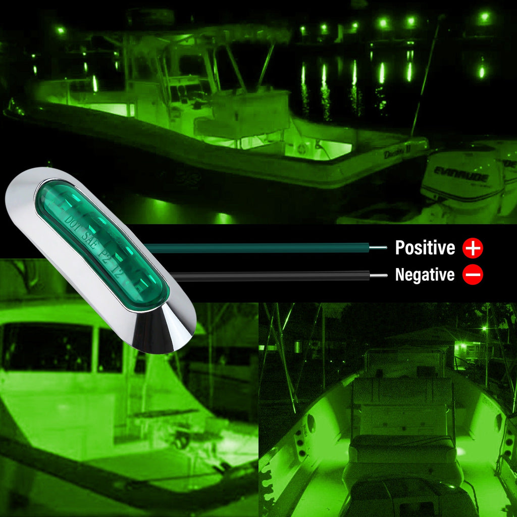 Marine LED Navigation Lights Set of 20 – Low Frequency, No Battery Required, Multi-Color Options – Stern Circular Deck & Onboard Boat Lights for Yachts & Boats