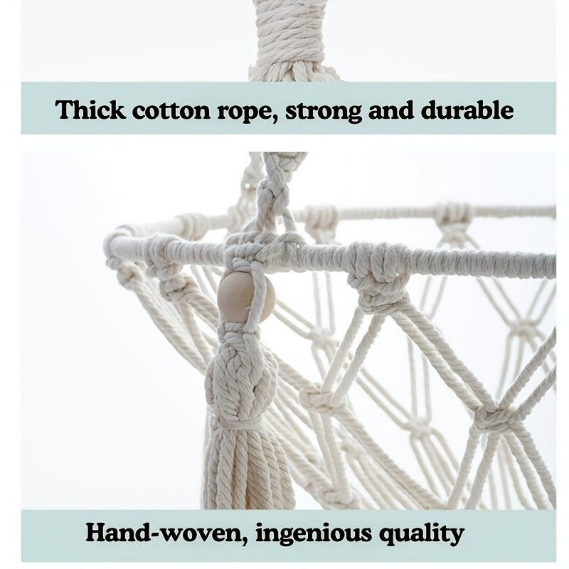 Indoor Cat Nest Basket for 1-2 Cats, 11.81" & 15.75" Diameter – Hand-Woven Rope Cat Hammock & Swing Bed - product image 17