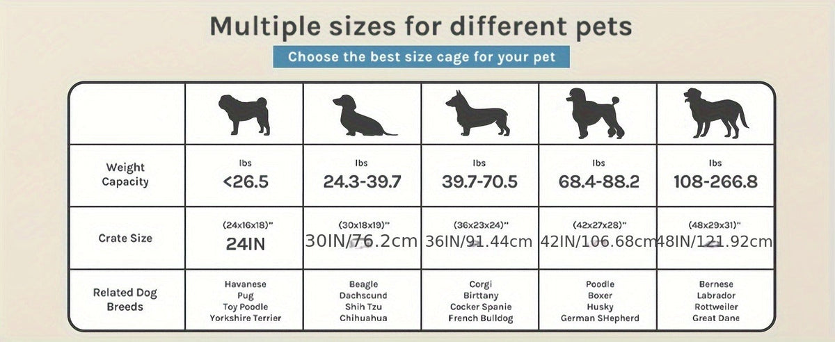 Folding Metal Wire Dog Cage with Leak-Proof Tray, Indoor Outdoor Travel Pet Kennel for Small Medium Large Dogs, 5 Sizes | Dog Crate with Divider Panel & Double - product image 17