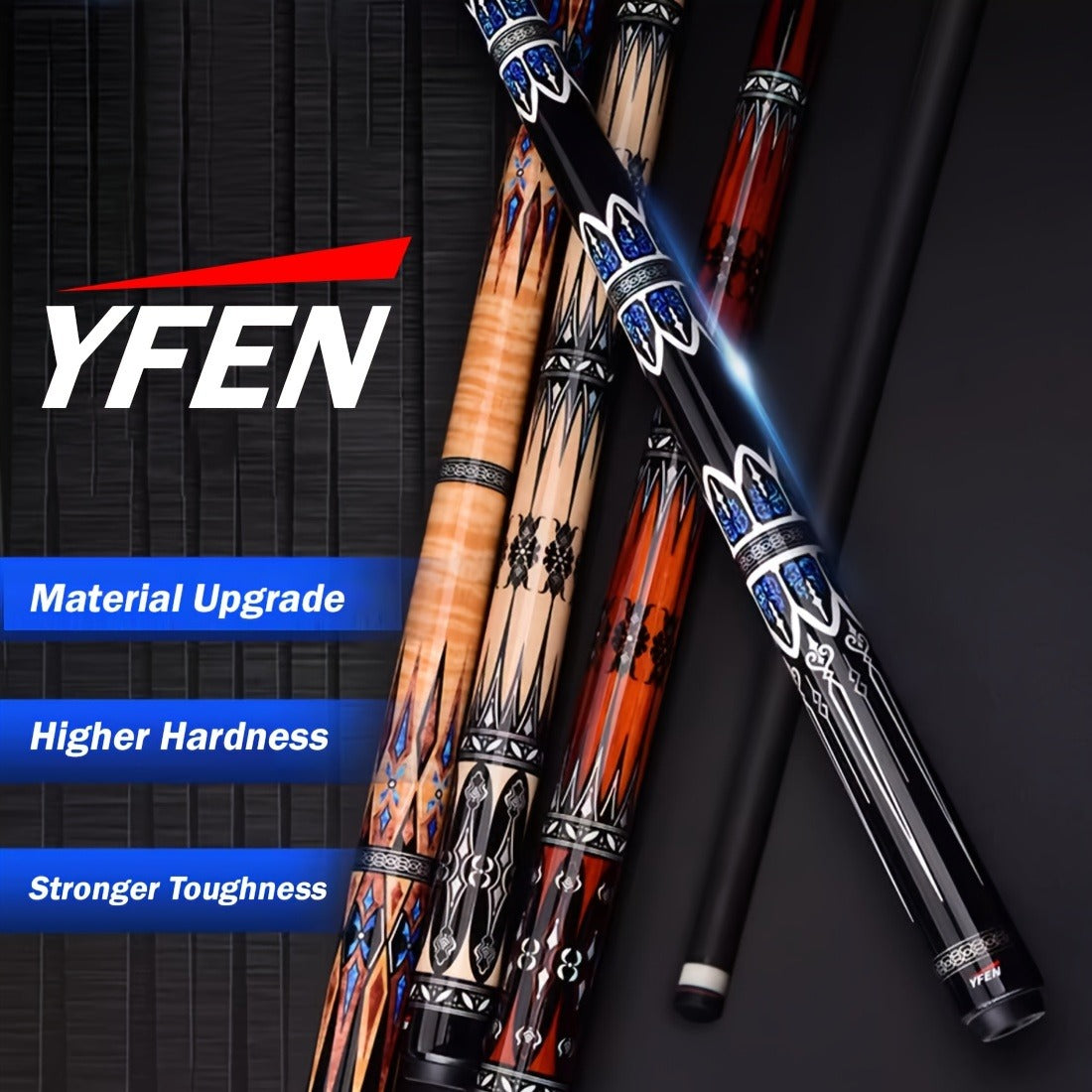 Carbon Fiber Pool Cue Stick 12.5mm Low Deflection Professional Billiard Cue with Extension Canadian Maple Wavy Pin Wrapless Design Dent-Resistant Shaft for - product image 12