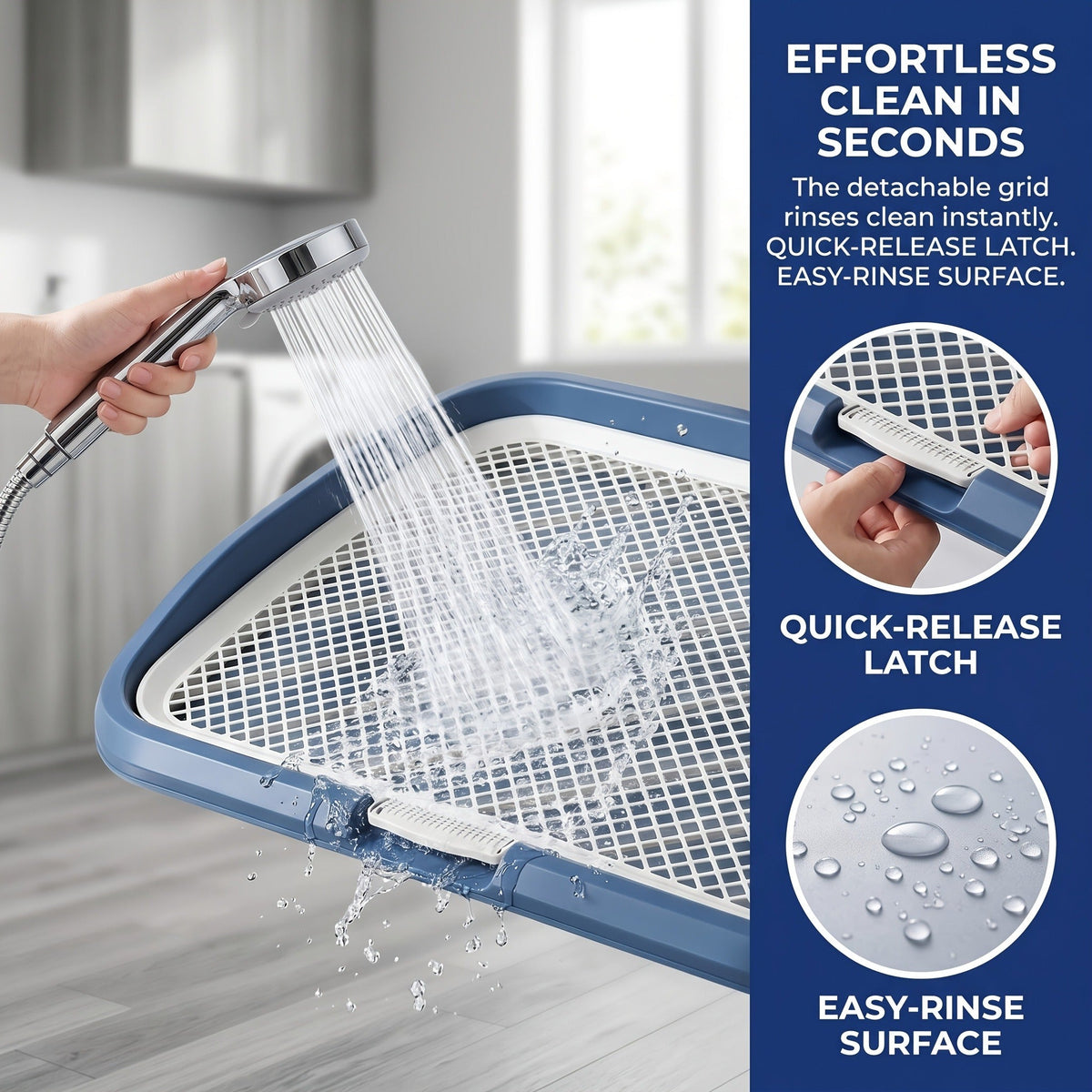 Indoor Dog Potty Tray with Removable Grating – Leak-Proof Puppy Training Toilet, Washable Pee Pad Holder for Apartments, Easy Clean Dog Bathroom, 7 Colors - product image 11