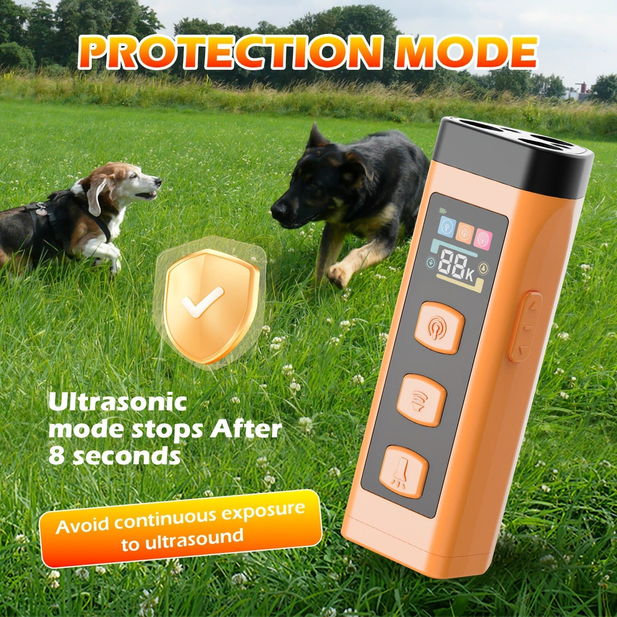 Triple-Head Ultrasonic Bark Deterrent, High-performance Soundwave Technology, USB Rechargeable Portable Handheld Anti-Barking Device, Dog Behavior Training - product image 11