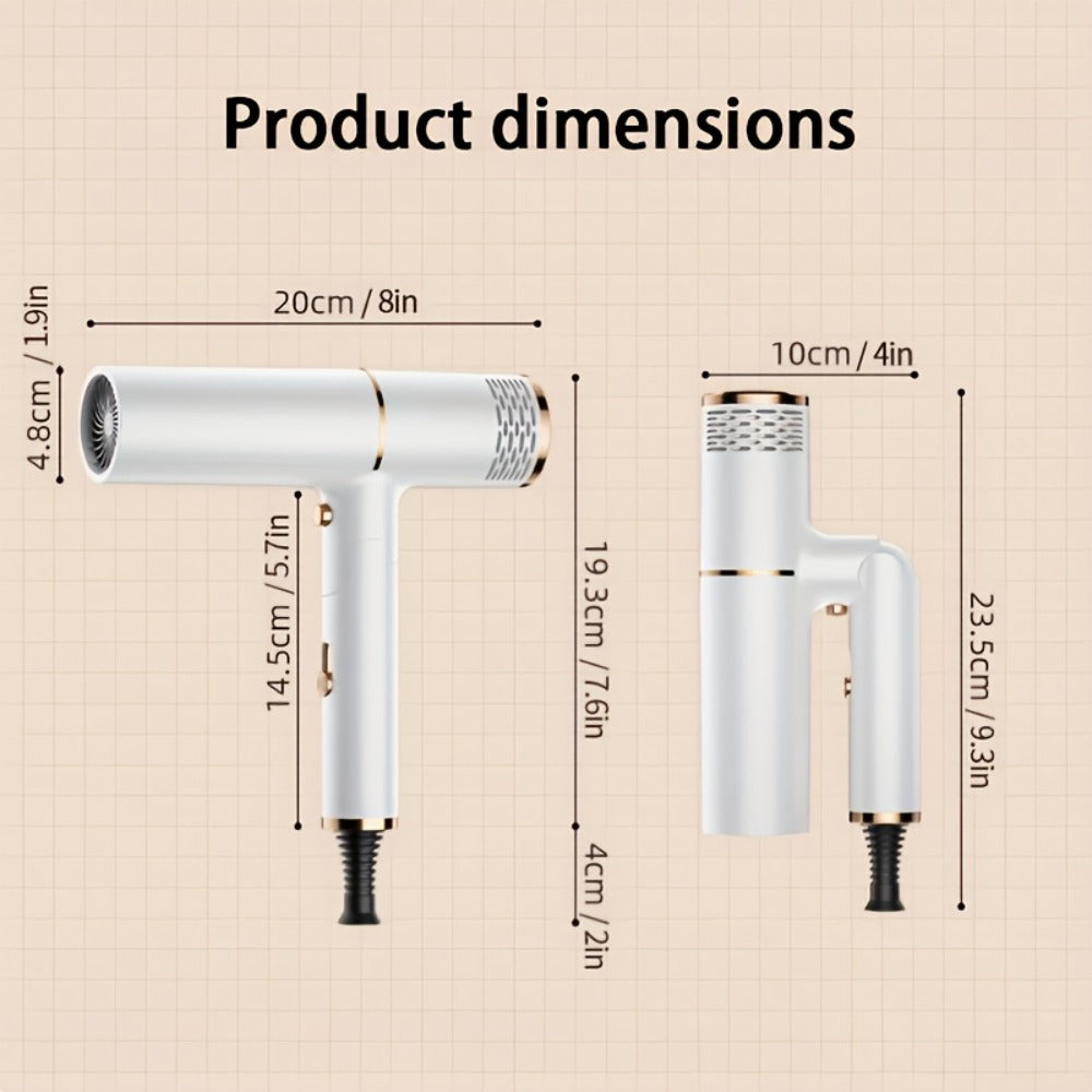 Foldable Hair Dryer with Concentrator Nozzle & Stand — Bristle Motor Hot & Cold Air, Quick Dry Professional Blow Dryer for Women & Men, Home Travel Dorm, White Blue Pink Champagne - product image 11