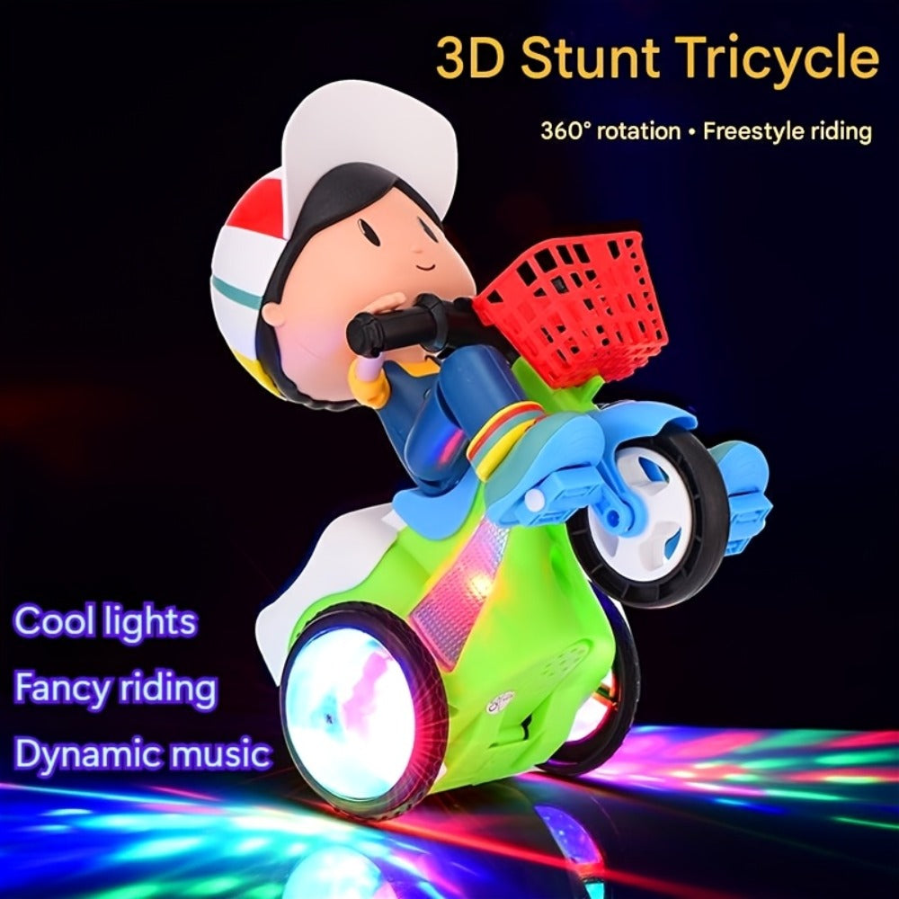 Push & Power Dual-Mode Stunt Vehicle for Toddlers Boys Girls, Birthday Christmas Gift (Multiple Colors) | Kids Electric Tricycle Toy Motorcycle with 360° - product image 4