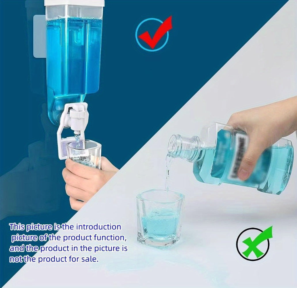 Mouthwash Dispenser Wall Mounted 2-Pack 21 oz Plastic Container - No Electricity Required, Space Saving Bathroom Organizer for Countertop Storage, Durable Refillable Liquid Soap &  - product image 18