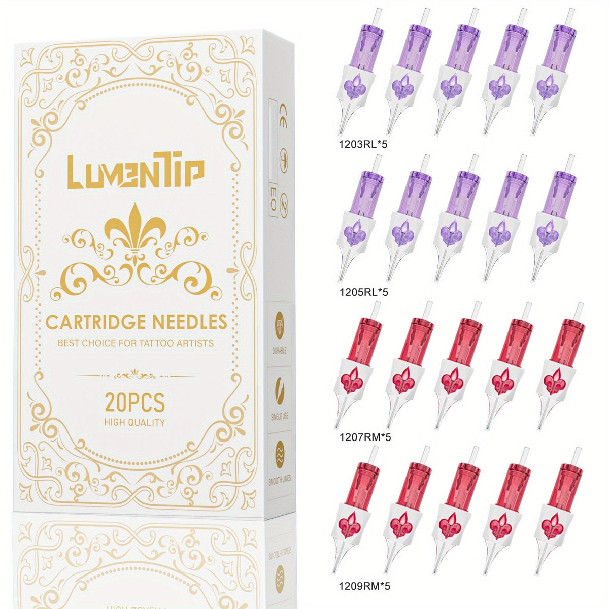 #12 Standard Tattoo Cartridge Needles RL RS RM M1 Mixed Set Round Liner Shader Curved Magnum Disposable Assorted Sizes for Tattoo Machines 20/50pcs - product image 14