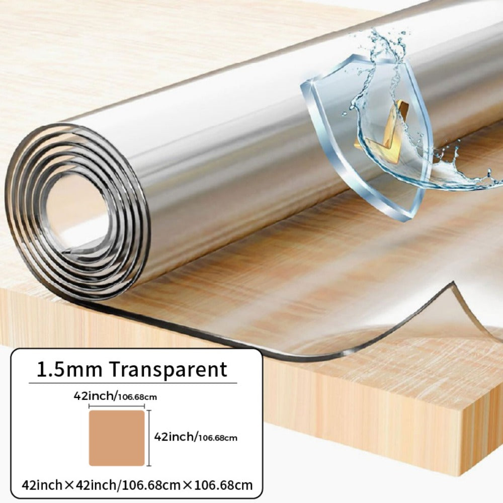 Clear PVC Tablecloth Table Protector 1.5mm Thick Transparent Table Cover Heat Resistant Scratch Resistant Waterproof Desk Mat for Dining Table Home Office Restaurant Coffee Table M - product image 39